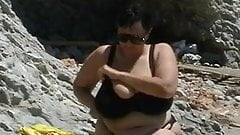 German BBW-Granny with Huge-Boobs Outdoors